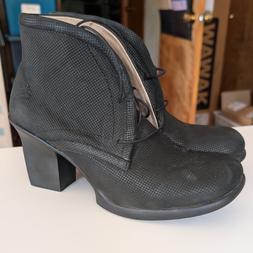 Black Heeled Fluevog Splendid Boots - Size 10